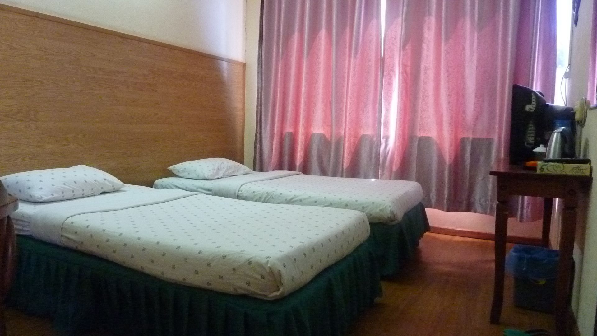 Desk, blackout curtains, iron/ironing board, free WiFi