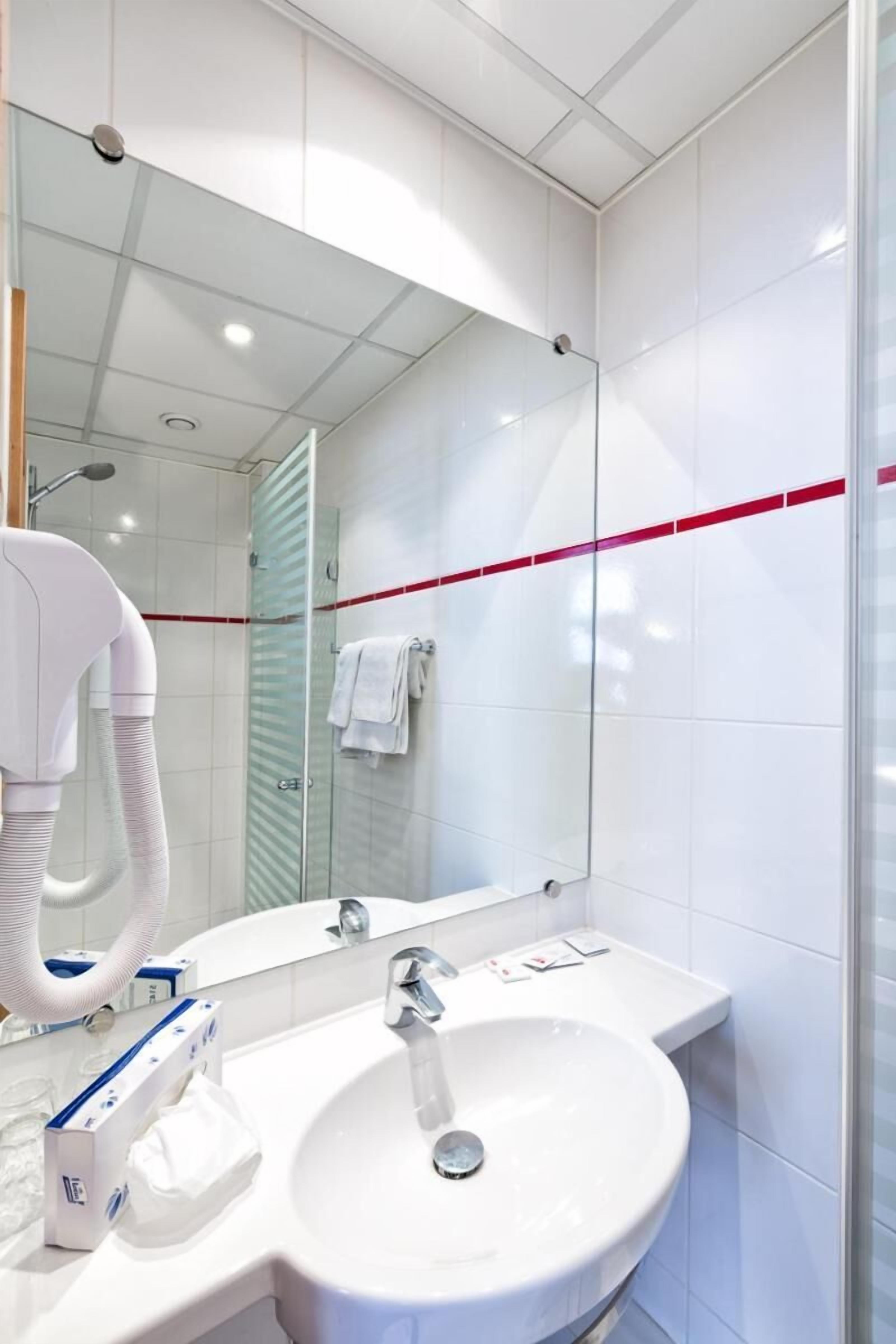 free toiletries, hair dryer, towels