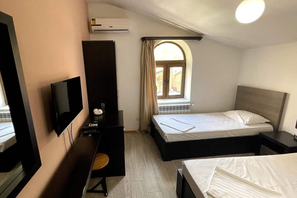 Economy Twin Room | Minibar, desk, blackout drapes, soundproofing