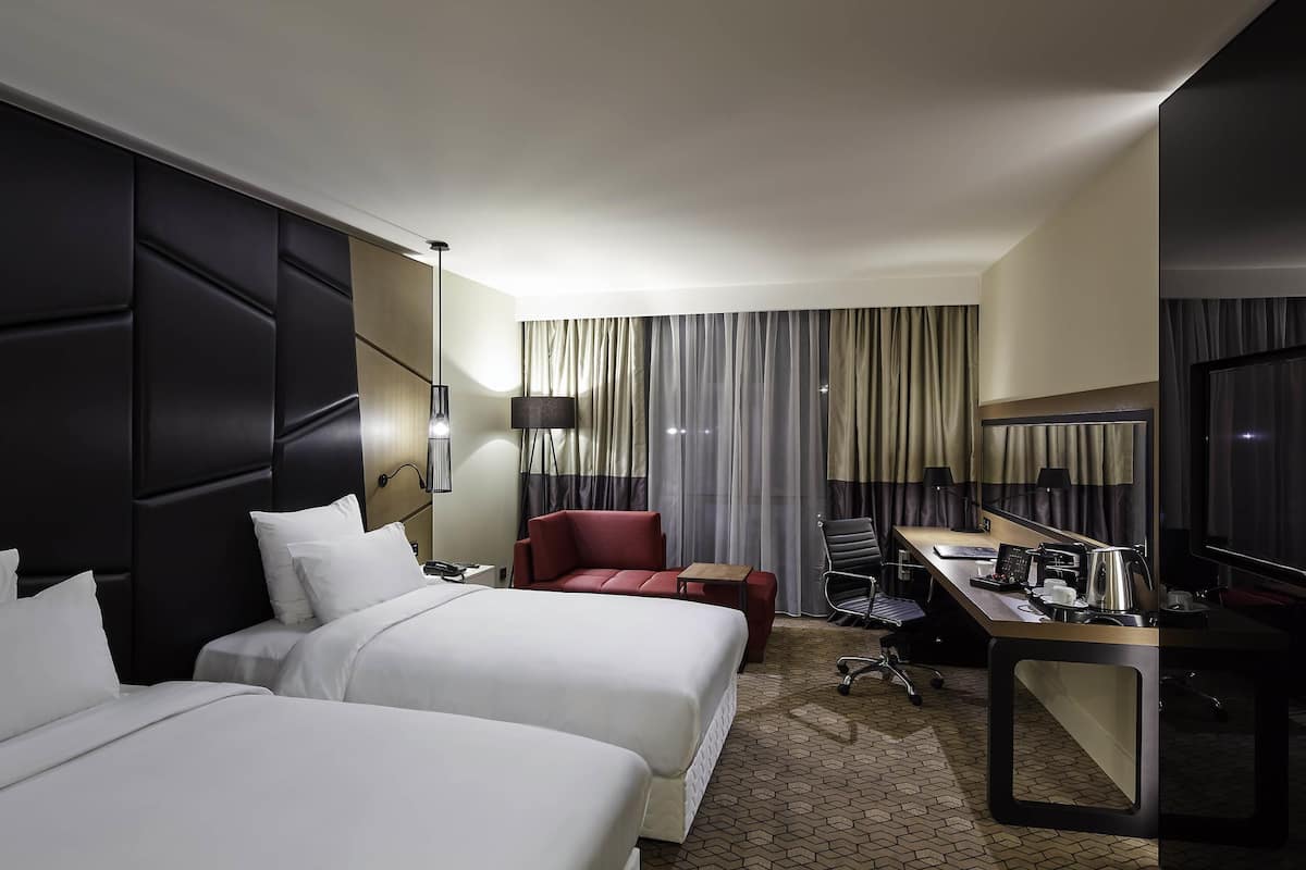 Down duvets, minibar, in-room safe, desk