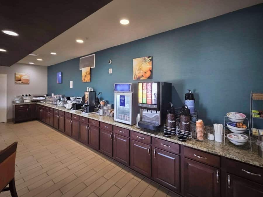 Free daily self-serve breakfast