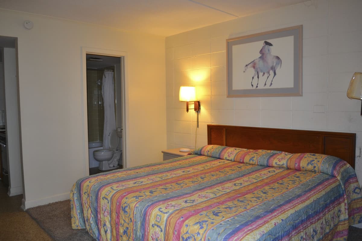 Room, 1 King Bed, Smoking | Blackout drapes, WiFi (free), bed sheets