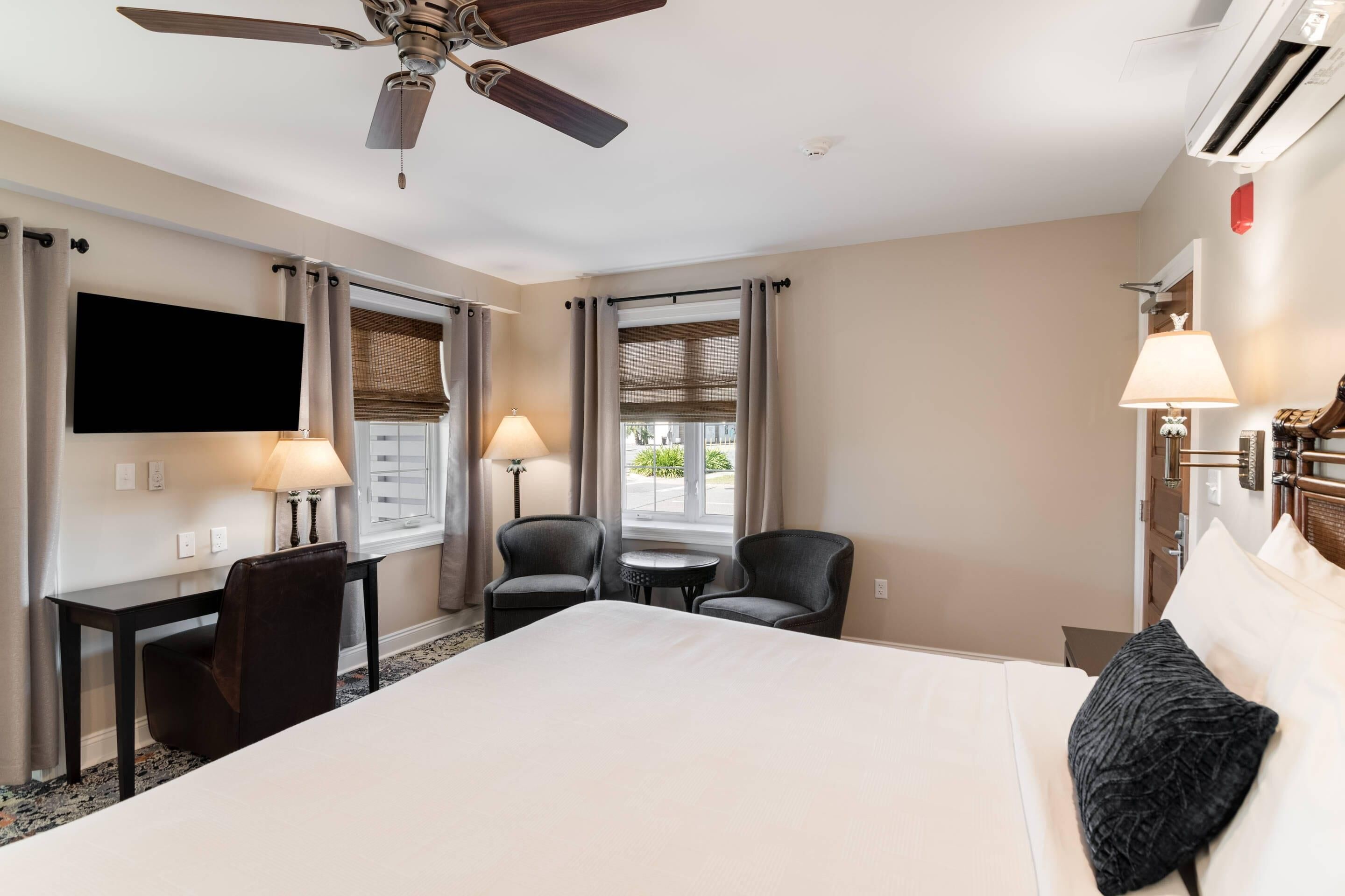 Premium bedding, down comforters, pillowtop beds, individually decorated