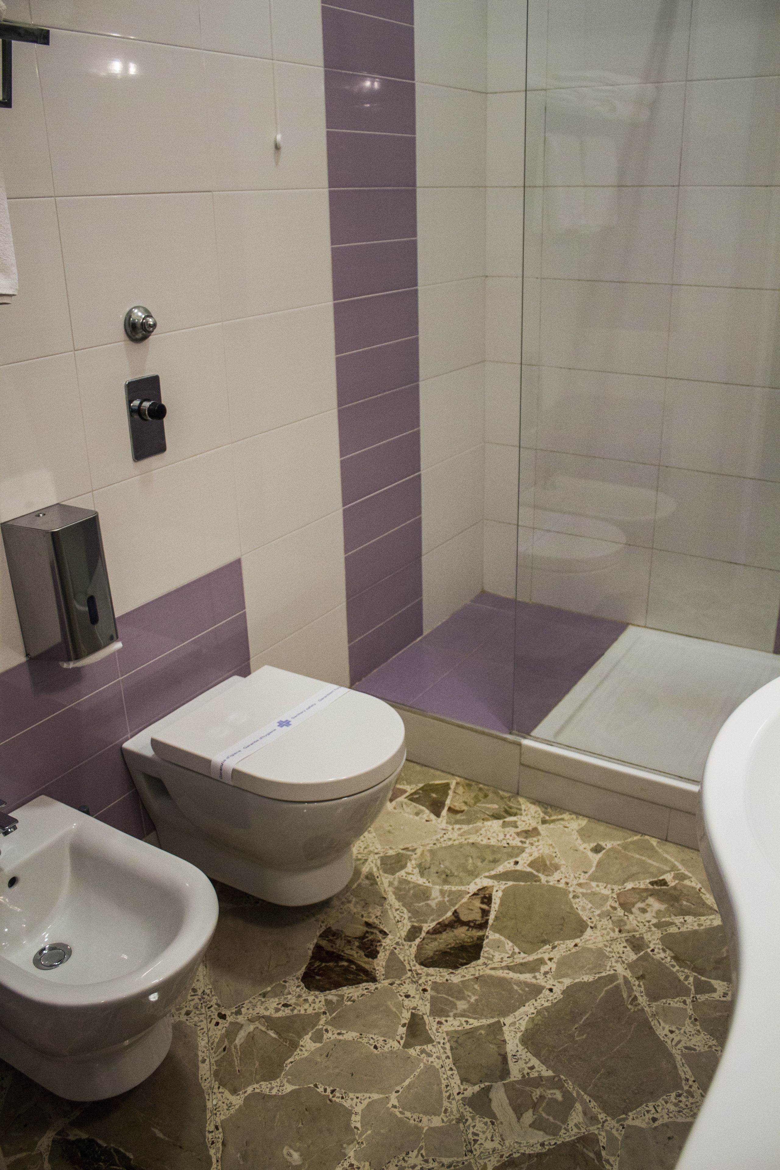 shower, free toiletries, hair dryer, slippers