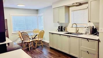 Fridge, microwave, coffee/tea maker