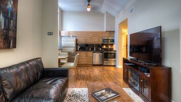 Penthouse Suite, 2 Bedrooms | Living area | Flat-screen TV, Netflix, streaming services