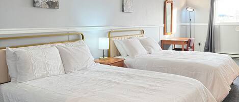 Basic Room, 2 Queen Beds | In-room safe, desk, laptop workspace, soundproofing