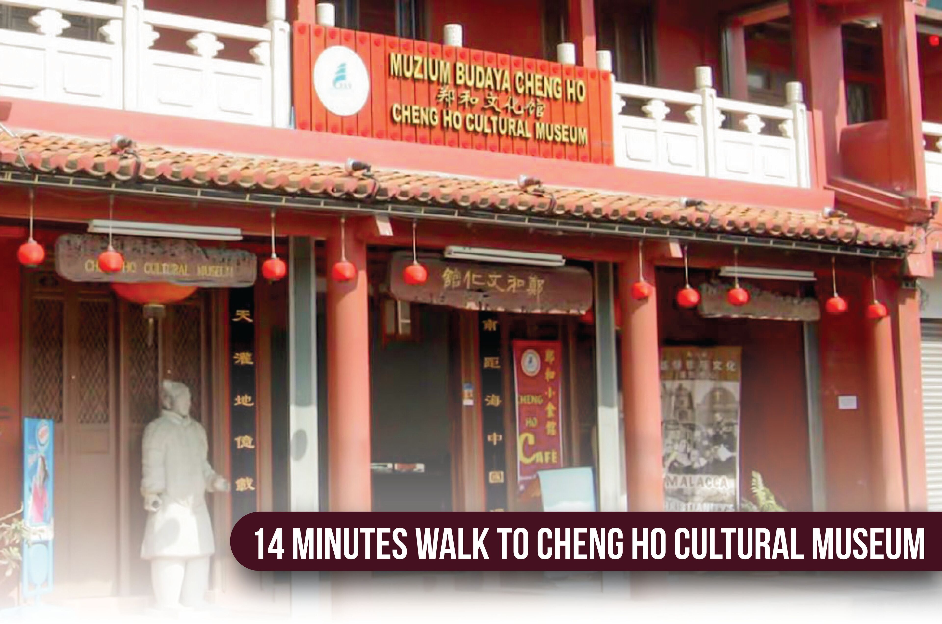 The exterior of the Cheng Ho Cultural Museum with traditional Chinese architectural elements.