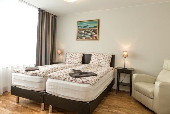 Iron/ironing board, free cots/infant beds, free WiFi