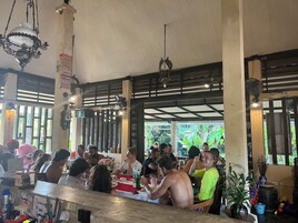 Breakfast, lunch, dinner served; international cuisine, pool views 