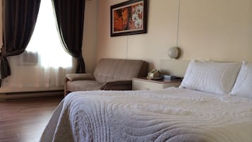 Desk, free WiFi, bed sheets