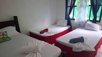 Economy Quadruple Room, 1 Bedroom | Free WiFi, bed sheets