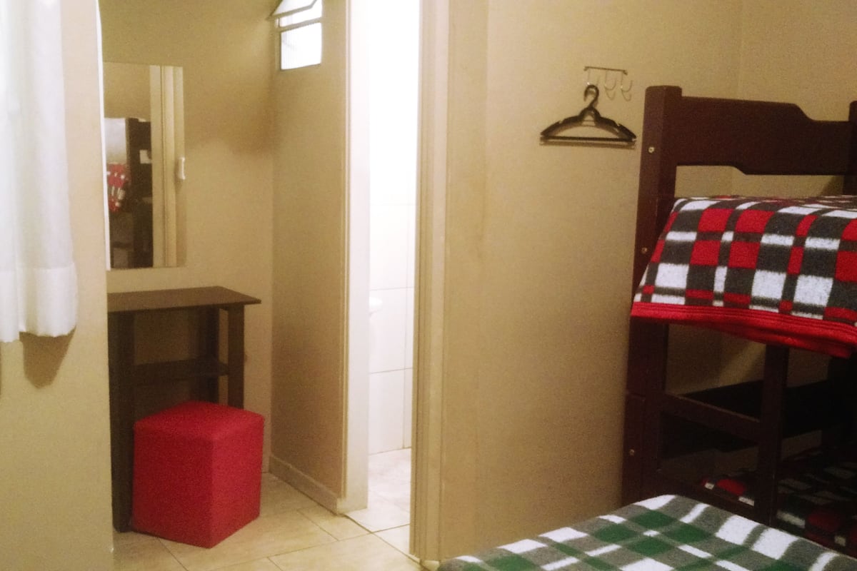 Desk, free WiFi, bed sheets