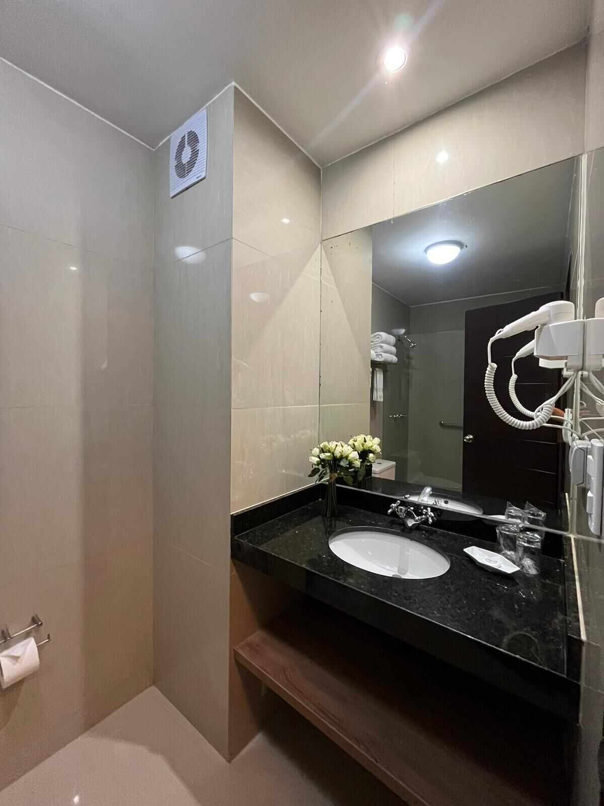 standard triple room, 3 single beds | bathroom | shower, free toiletries, hair dryer, towels