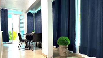 1 bedroom, blackout drapes, free WiFi, bed sheets