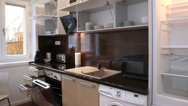 Departamento Confort, 2 habitaciones, refrigerador y microondas | Cocina privada