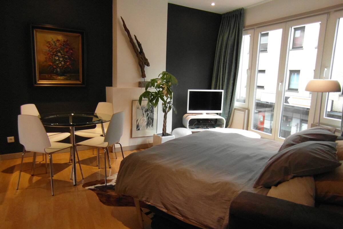 Apartment, 1 Bedroom | Desk, blackout drapes, iron/ironing board (on request), WiFi (free)