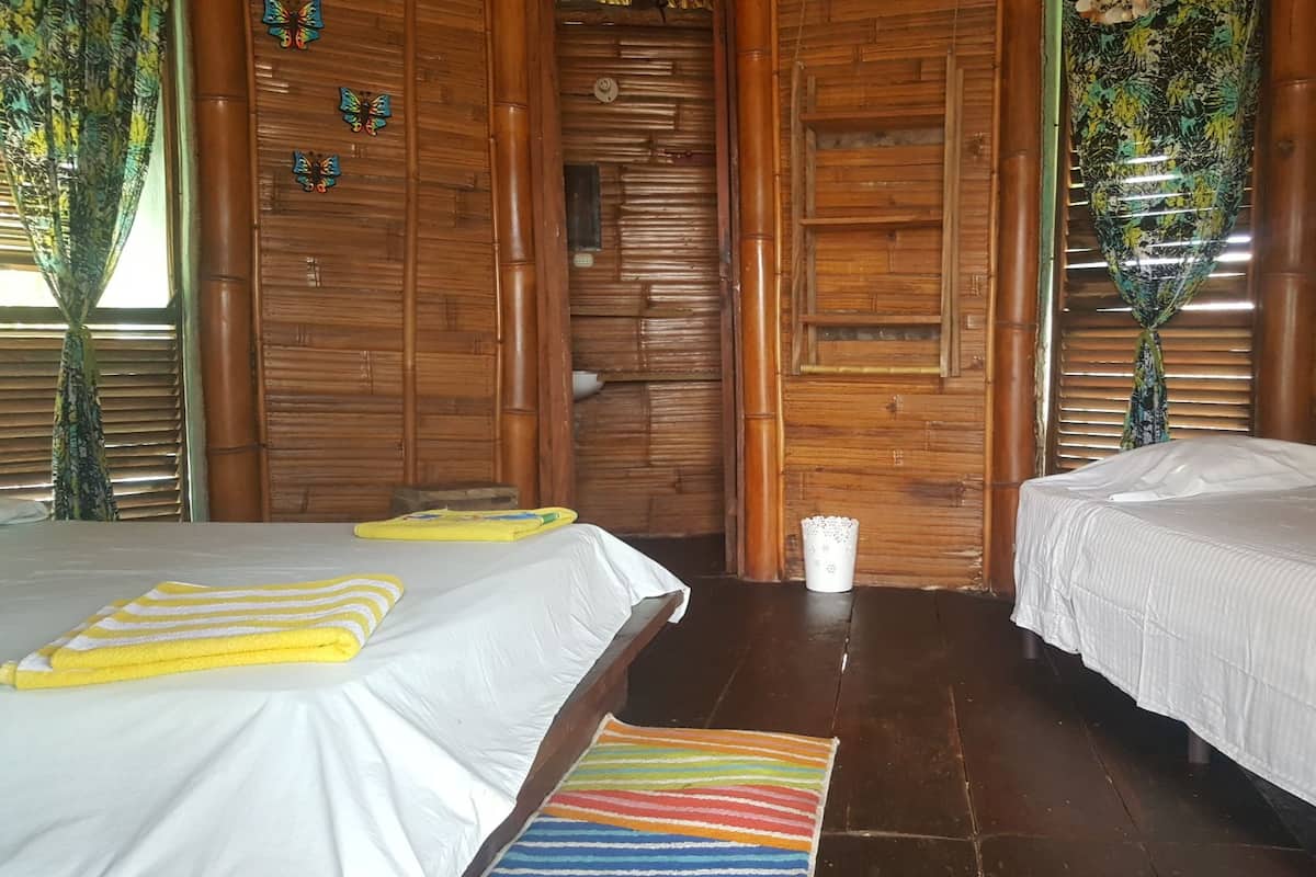 Cabaña, 1 habitación, vistas al mar, frente a la playa | Ropa de cama
