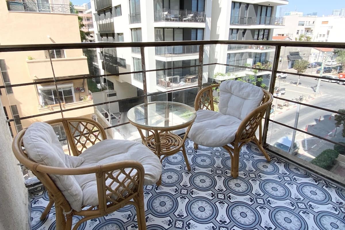 Apartment, 1 Bedroom, Balcony (Nehemia St 20 Flat 15) | Desk, laptop workspace, soundproofing, iron/ironing board