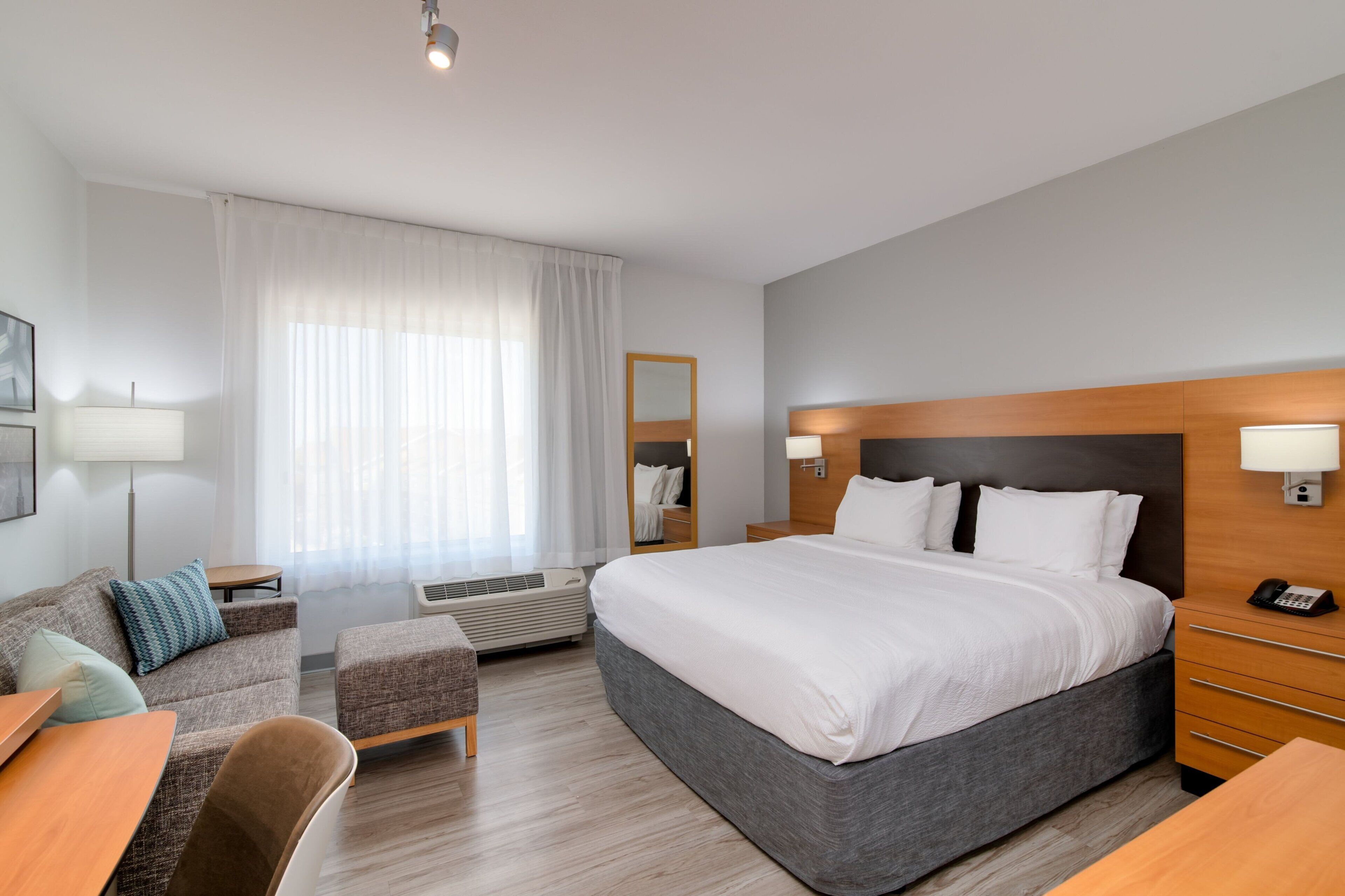 Individually decorated, desk, laptop workspace, iron/ironing board