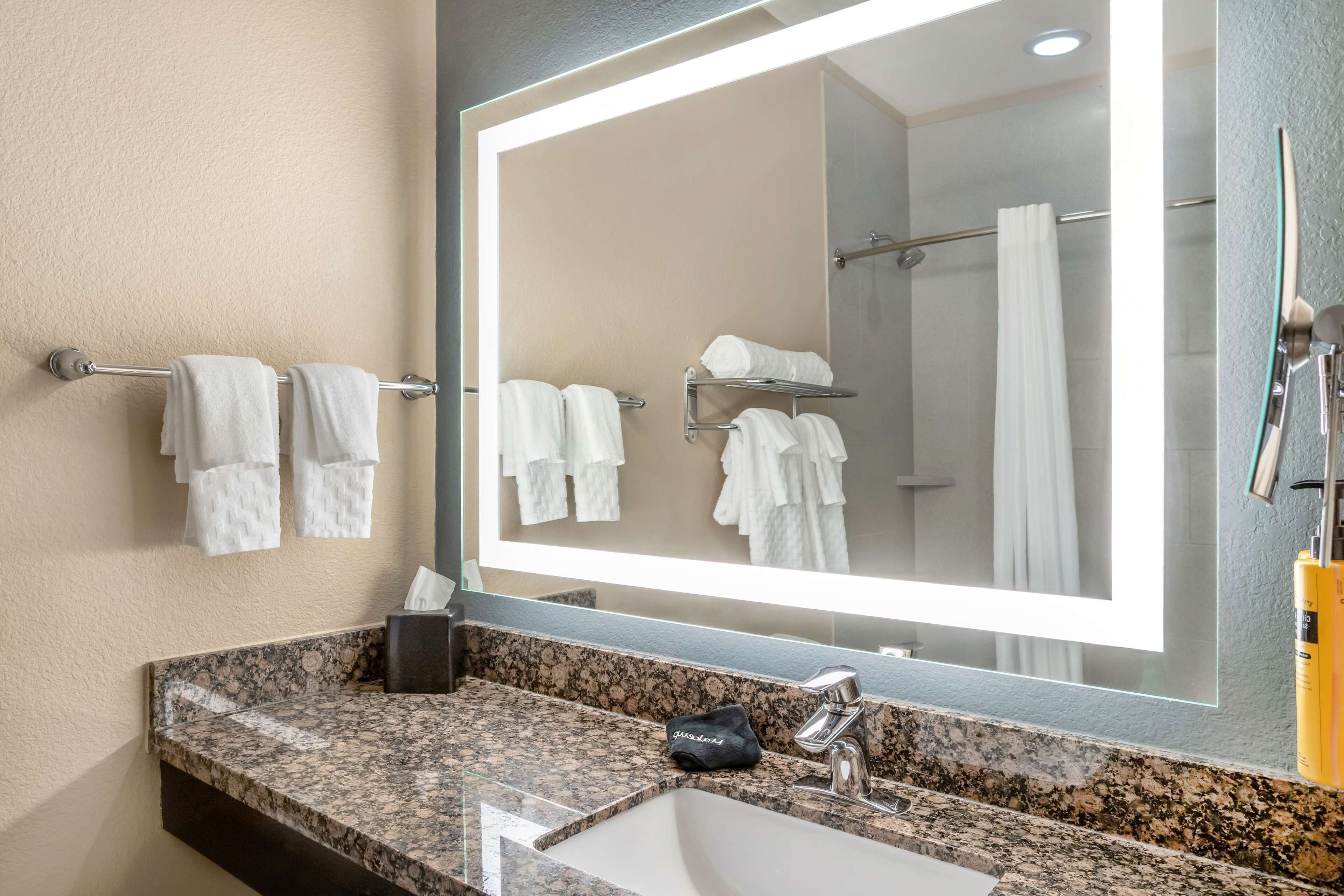 standard room, 1 king bed, non smoking, refrigerator & microwave | bathroom | combined shower/bathtub, free toiletries, hair dryer, towels