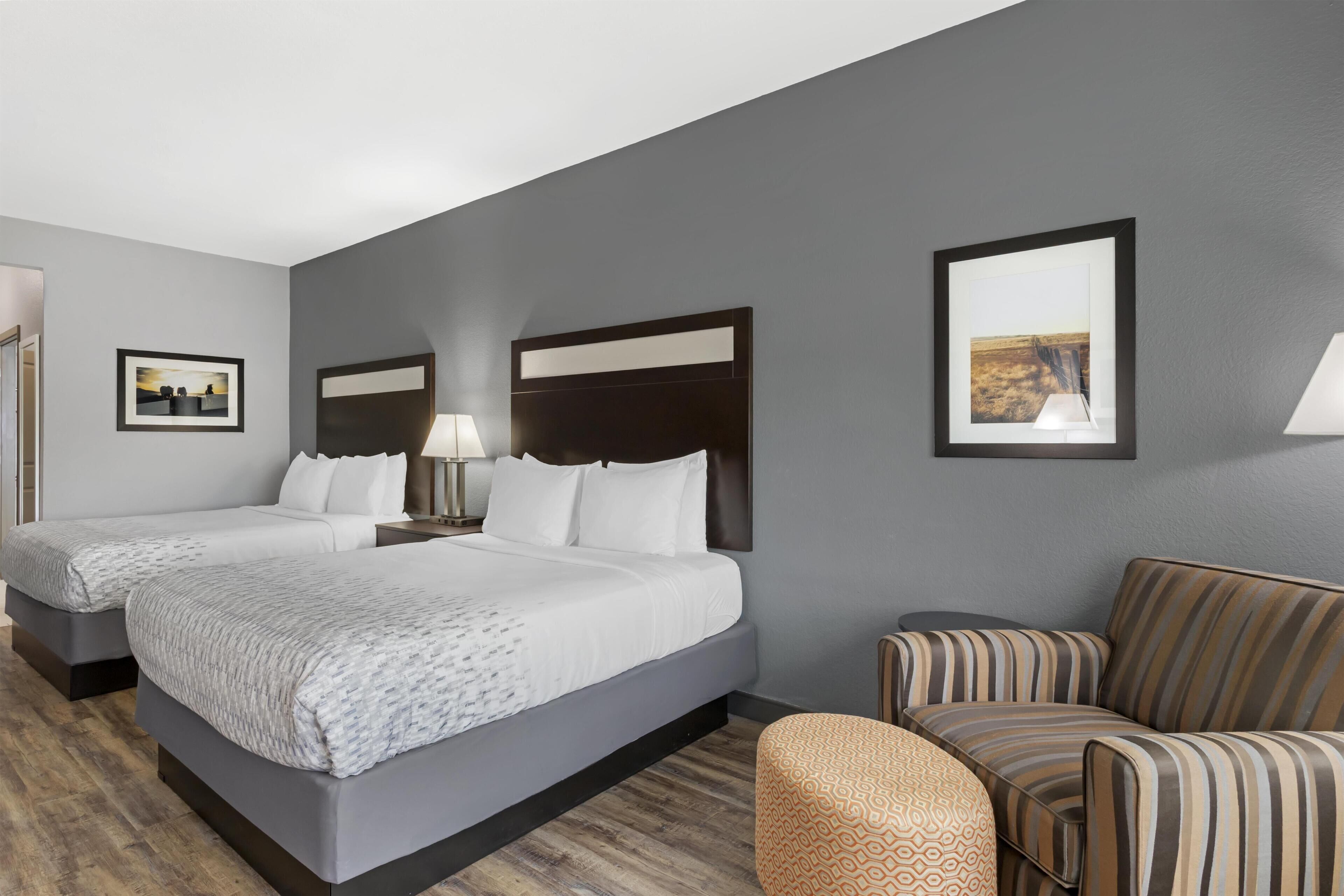 Standard Room, 2 Queen Beds, Non Smoking, Refrigerator & Microwave (Pet Friendly) | Pillowtop beds, desk, laptop workspace, iron/ironing board