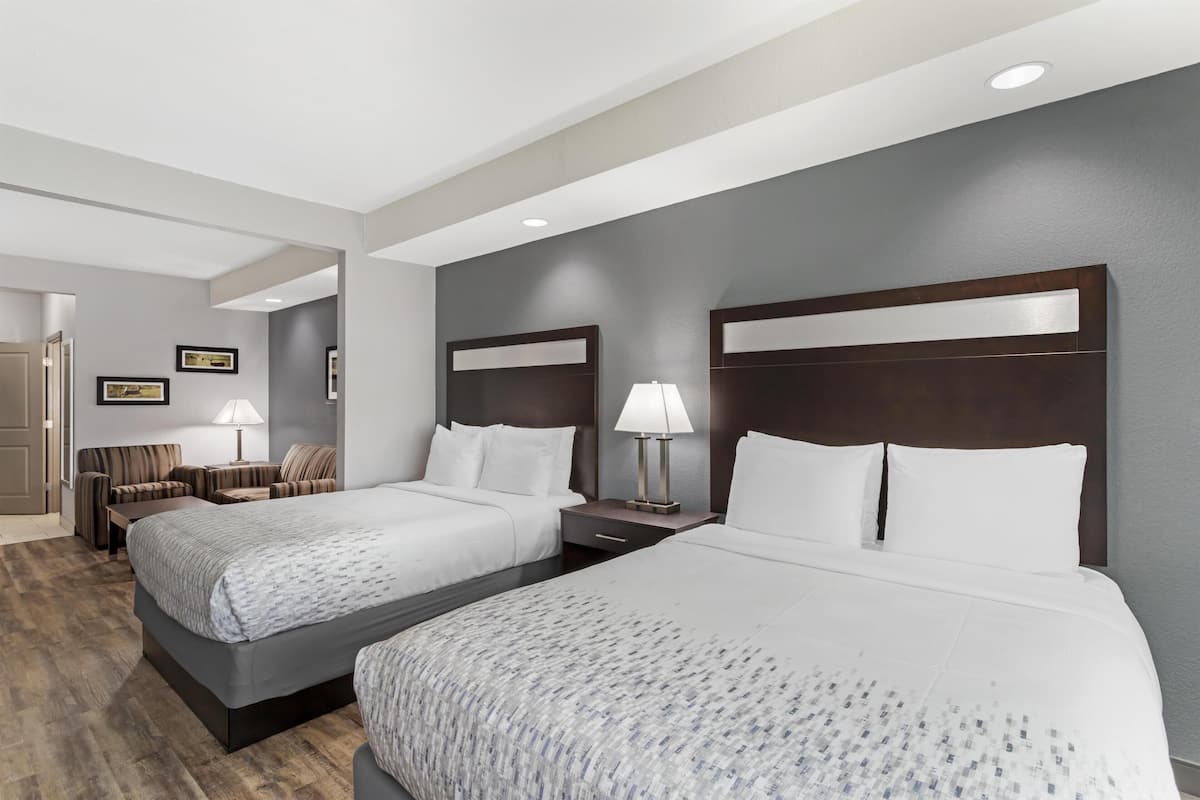 Suite, 2 Queen Beds, Non Smoking, Refrigerator & Microwave (with Sofabed) | Pillowtop beds, desk, laptop workspace, iron/ironing board