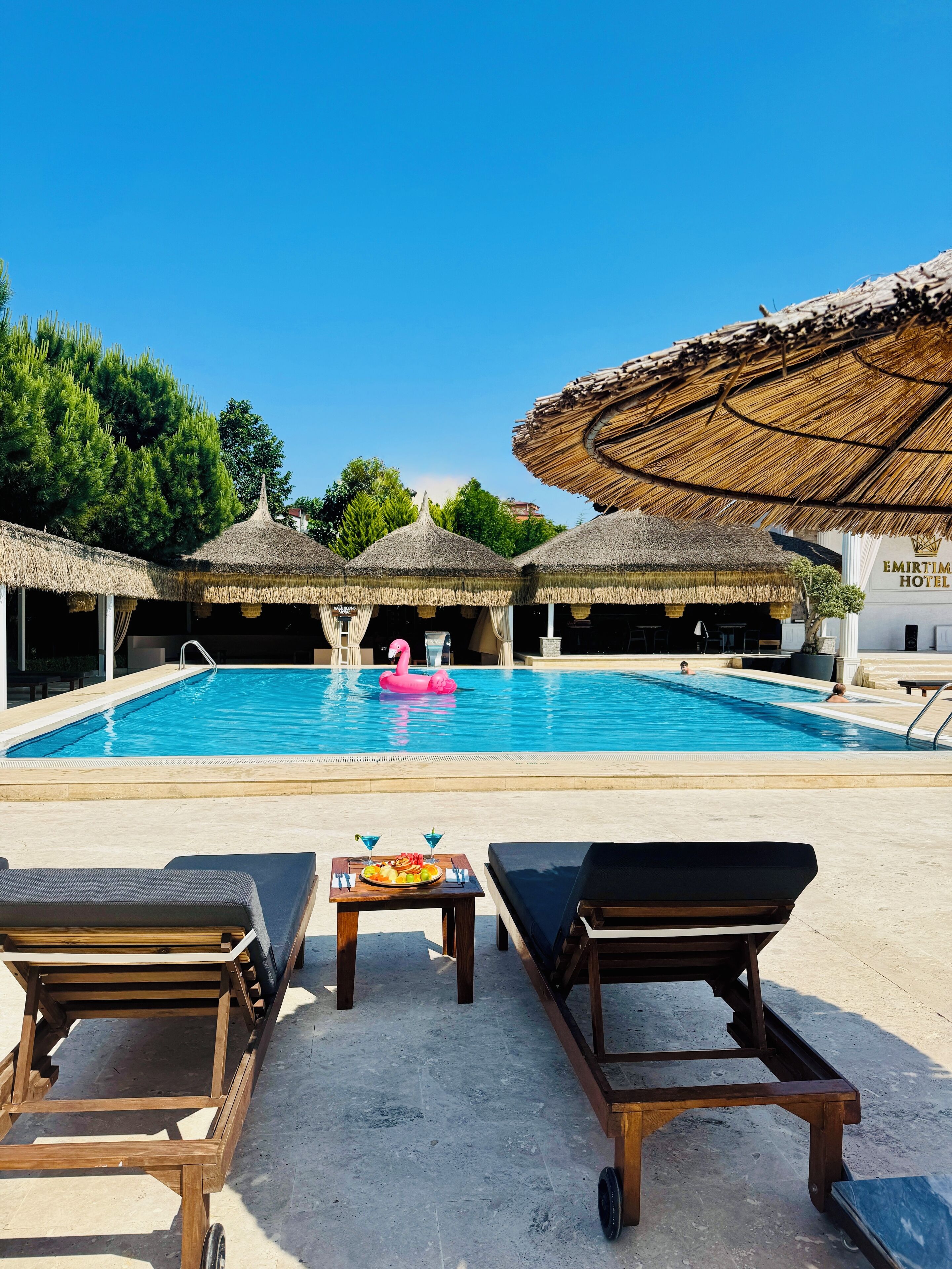 seasonal outdoor pool, free pool cabanas, pool umbrellas