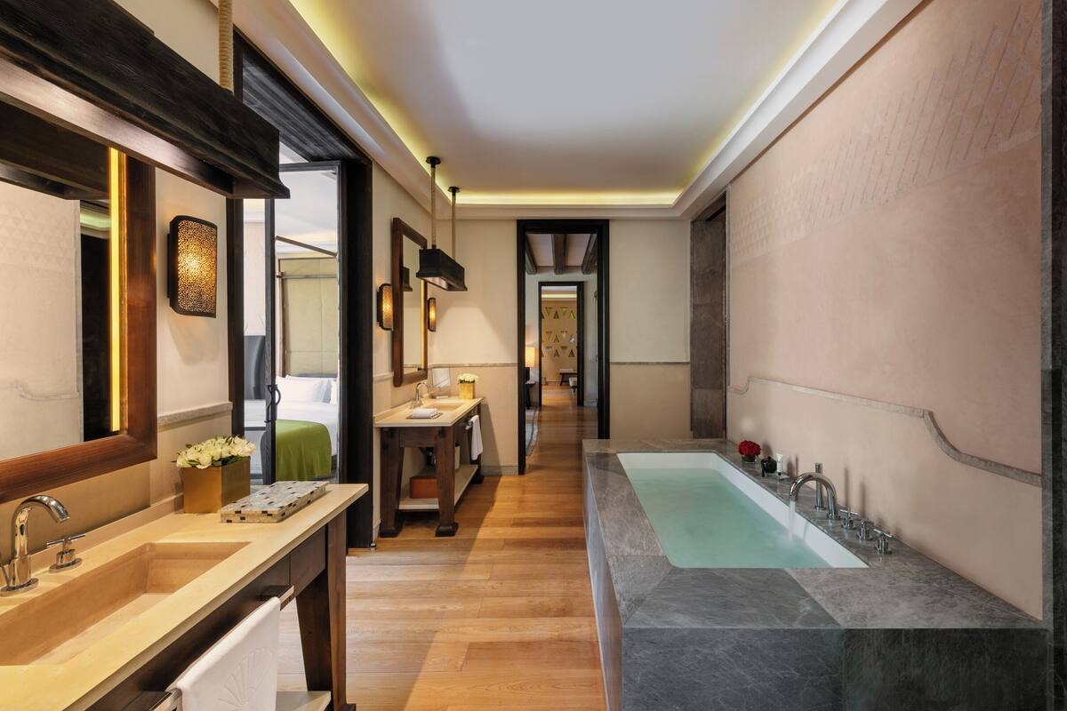 villa, 2 bedrooms (spa) | bathroom | separate bathtub and shower, deep-soaking bathtub, rainfall showerhead