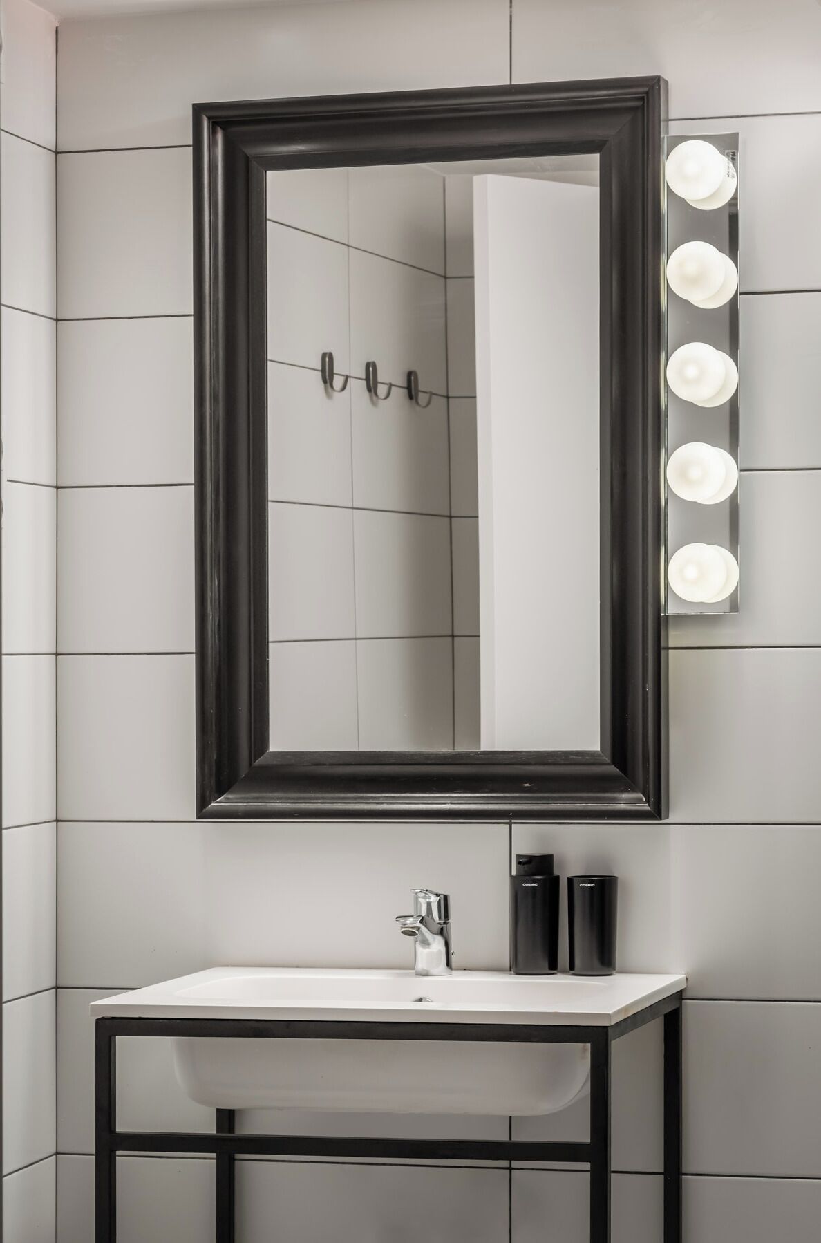 superior double room | bathroom | shower, hair dryer, towels, soap