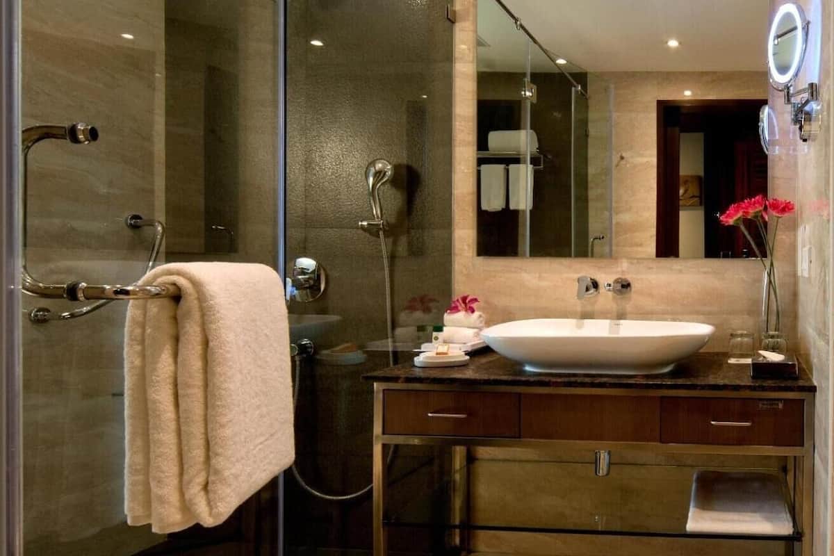 shower, free toiletries, hair dryer, slippers