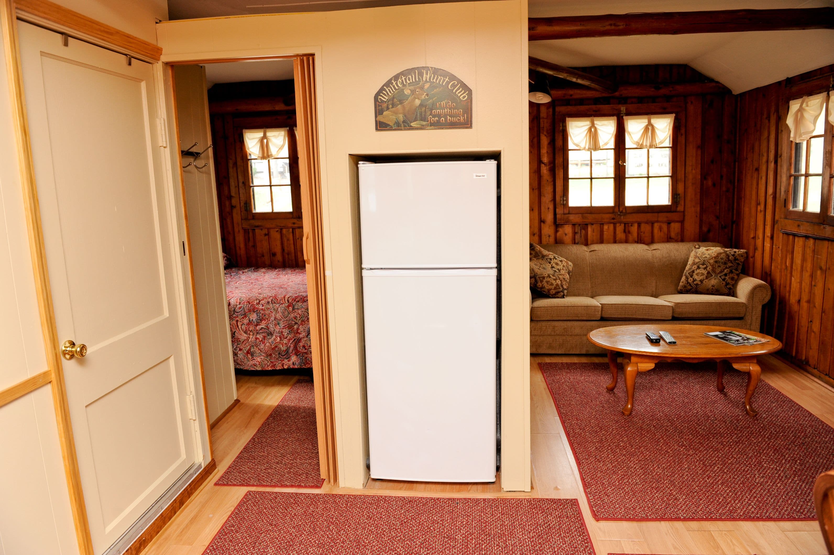 cabin 2, lakefront | living area | tv