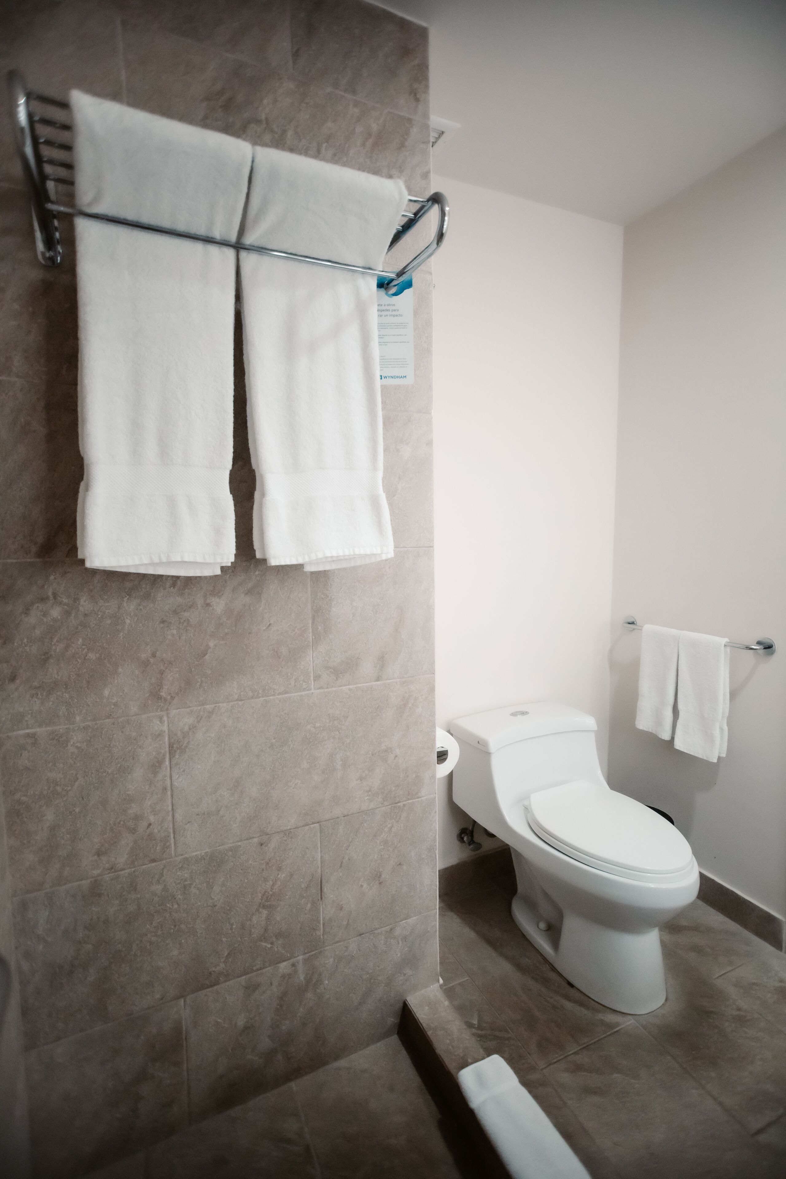 shower, eco-friendly toiletries, hair dryer, towels