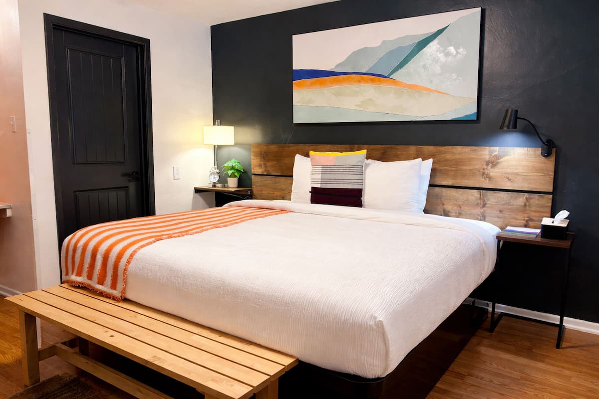 Premium bedding, down comforters, pillowtop beds, desk