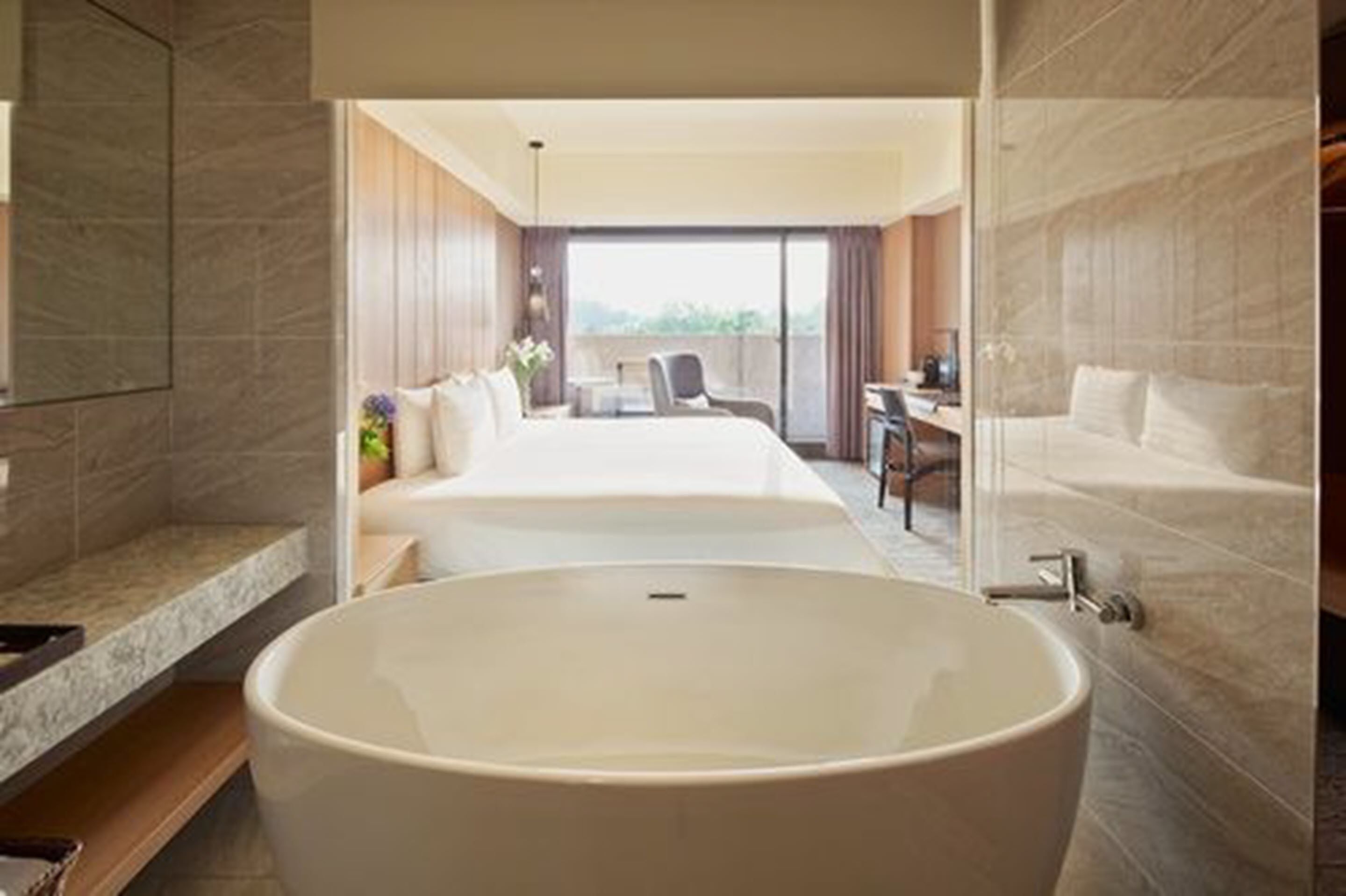 deluxe double room, mountain view (high floor) | view from room