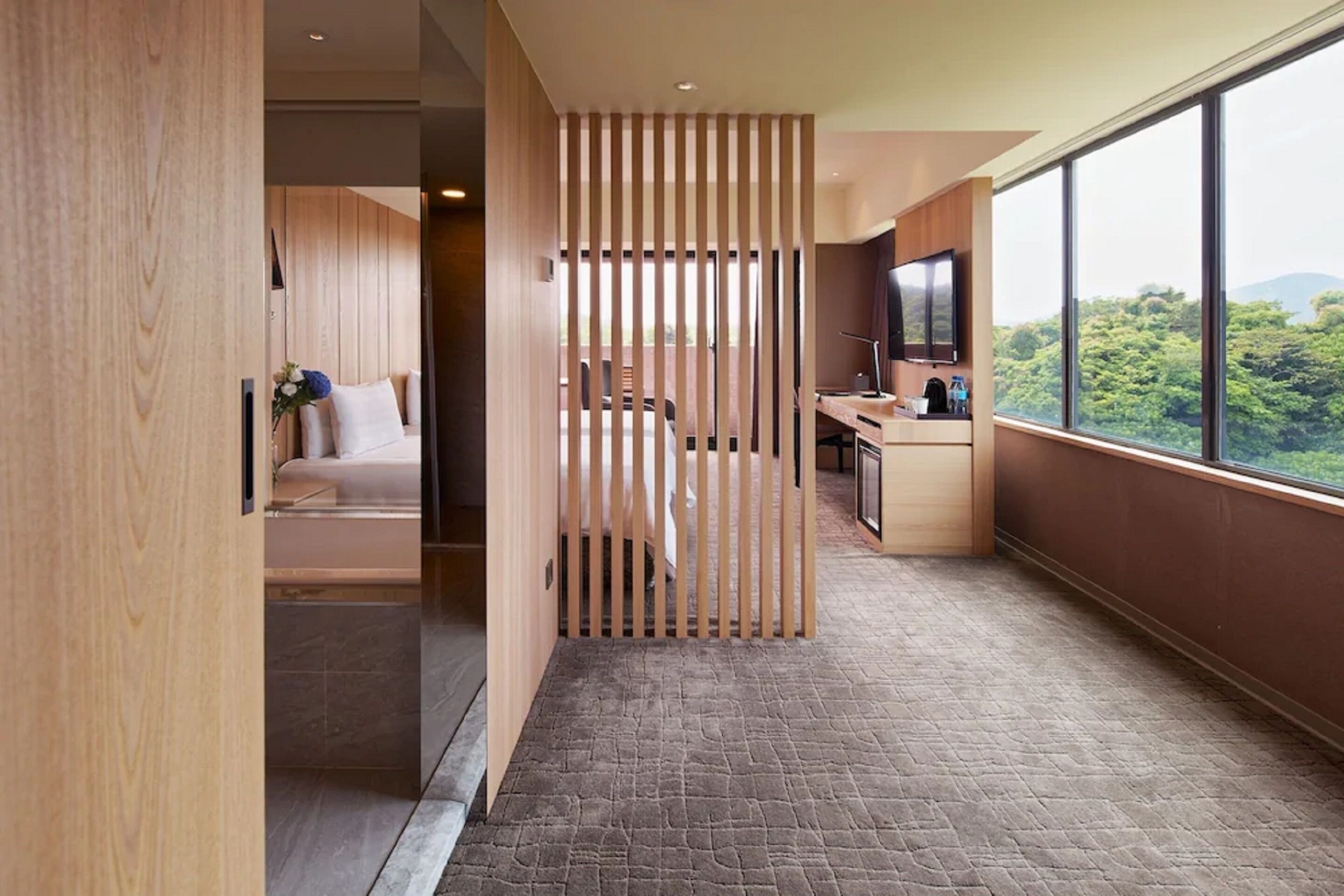 deluxe twin room, corner | in-room safe, blackout curtains, soundproofing, iron/ironing board