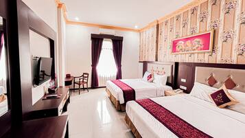 Family Room | Premium bedding, pillowtop beds, minibar, in-room safe