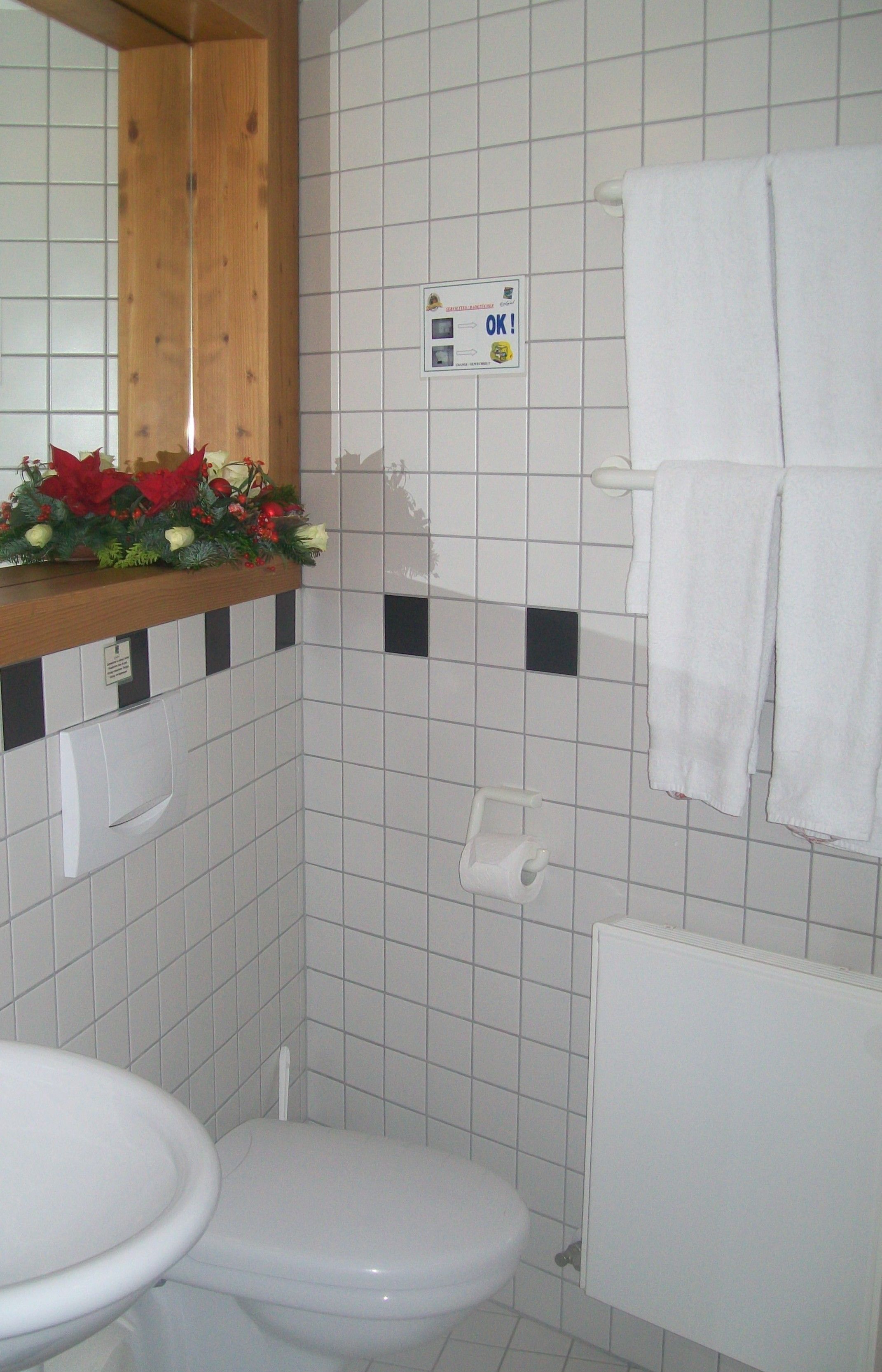 standard double room | bathroom | shower, free toiletries, hair dryer, towels
