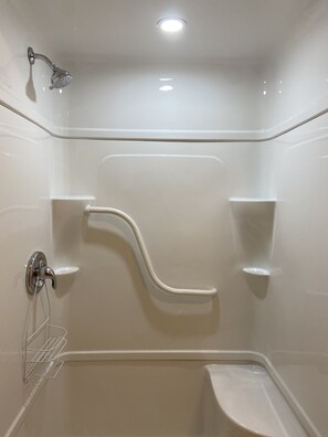 Suite, 1 Queen Bed, Accessible (Main Floor) | Bathroom | Shower, designer toiletries, hair dryer, towels - Harmony B&B & Suites (Digby)