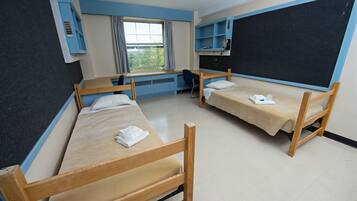 Desk, free WiFi, bed sheets