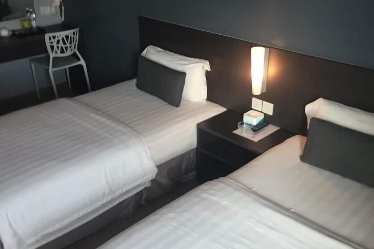 Desk, blackout curtains, free WiFi