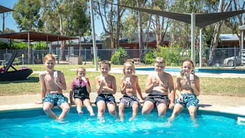 3 outdoor pools, pool loungers