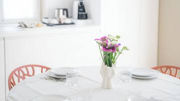Apartment, 2 Bedrooms | Private kitchen | Espresso maker, full-size fridge, microwave, oven