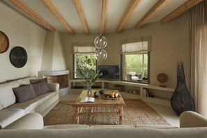 Three Bedroom Villa | Living area | LCD TV, books