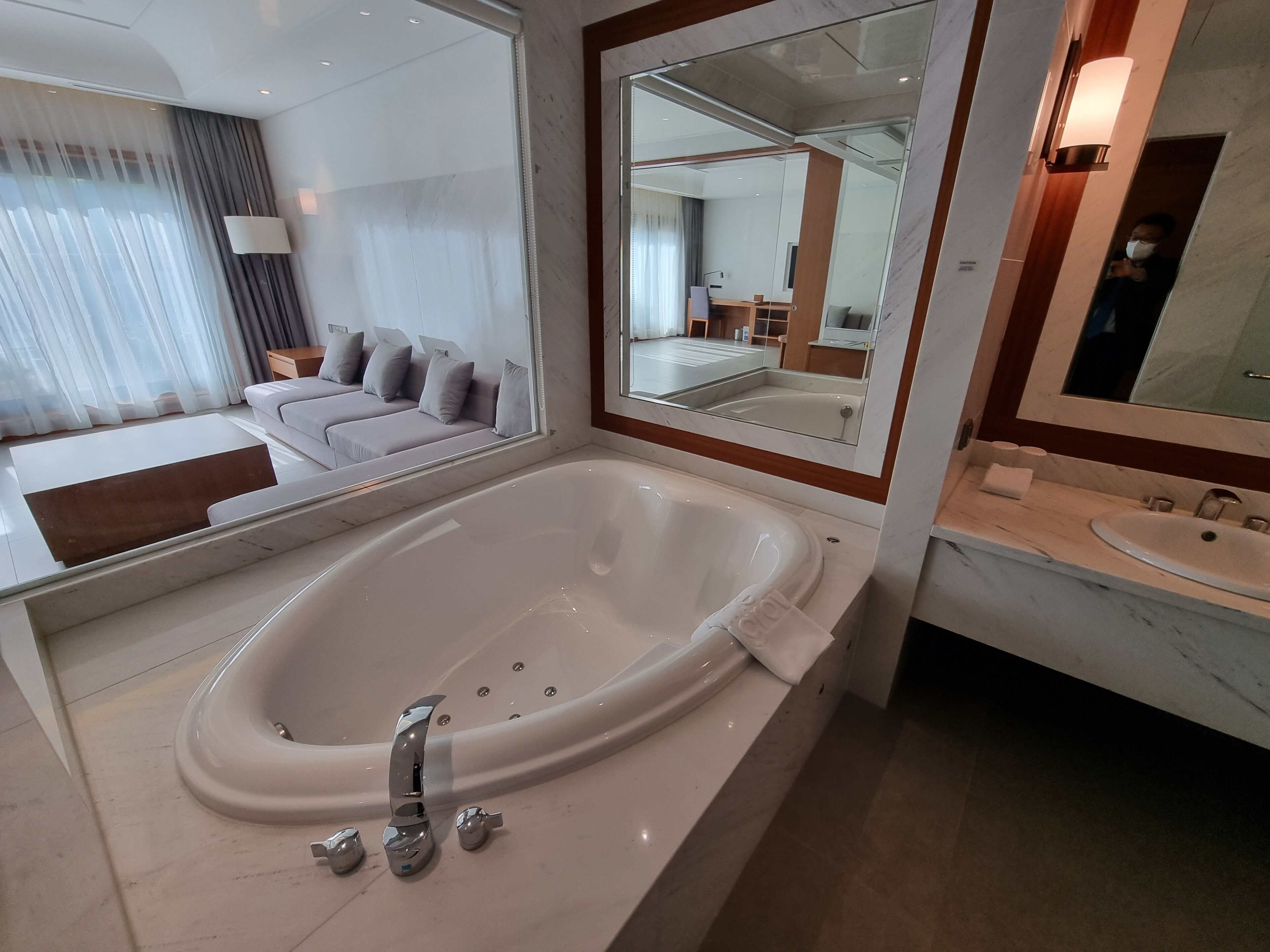 pine view suite (park view) | bathroom | separate bathtub and shower, deep-soaking bathtub, free toiletries