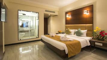 In-room safe, desk, laptop workspace, soundproofing