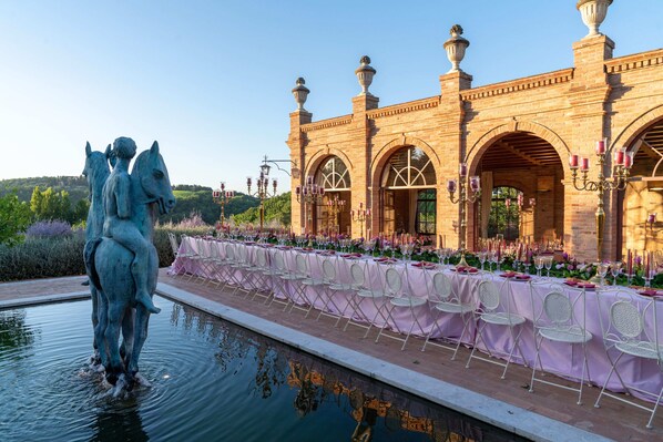 Outdoor banquet area