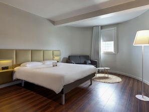 Premium bedding, pillow-top beds, desk, soundproofing