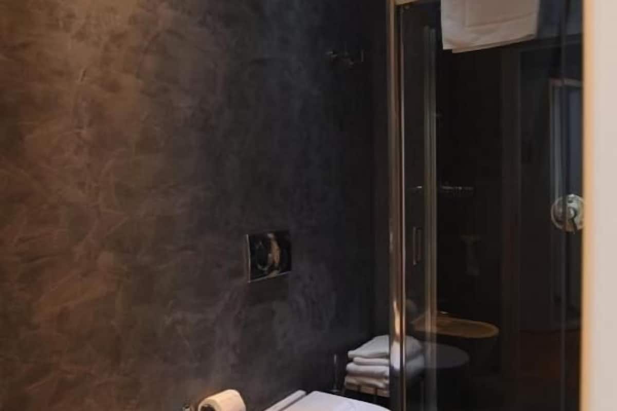 shower, free toiletries, hair dryer, bathrobes