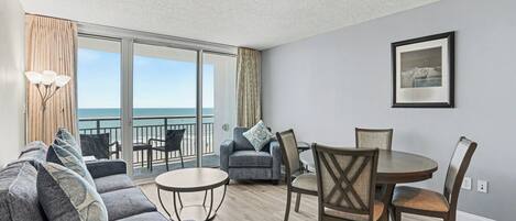 Luxury Condo, Balcony | Living area | 40-inch flat-screen TV with digital channels, TV, DVD player